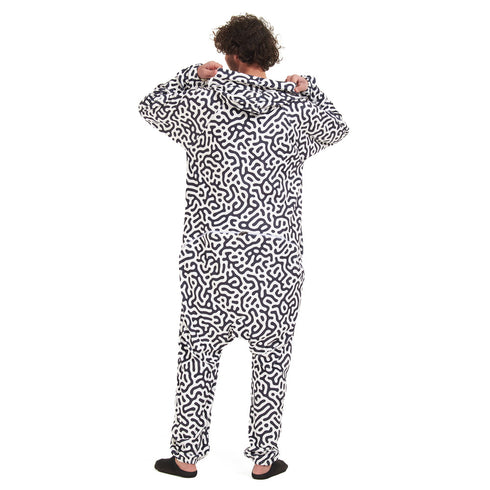 Snuggs Blanket Onesie Black Doodles